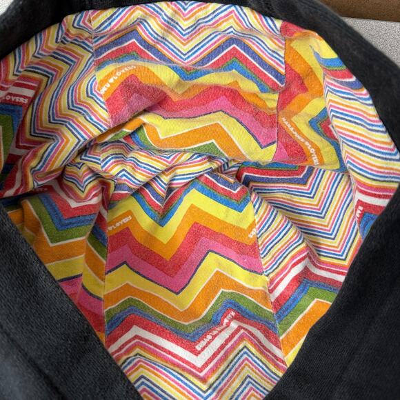 Harajuku Lovers Hoodie Womens XL Black Cut Off Short Sleeve Graphic Double Sided - Picture 10 of 12